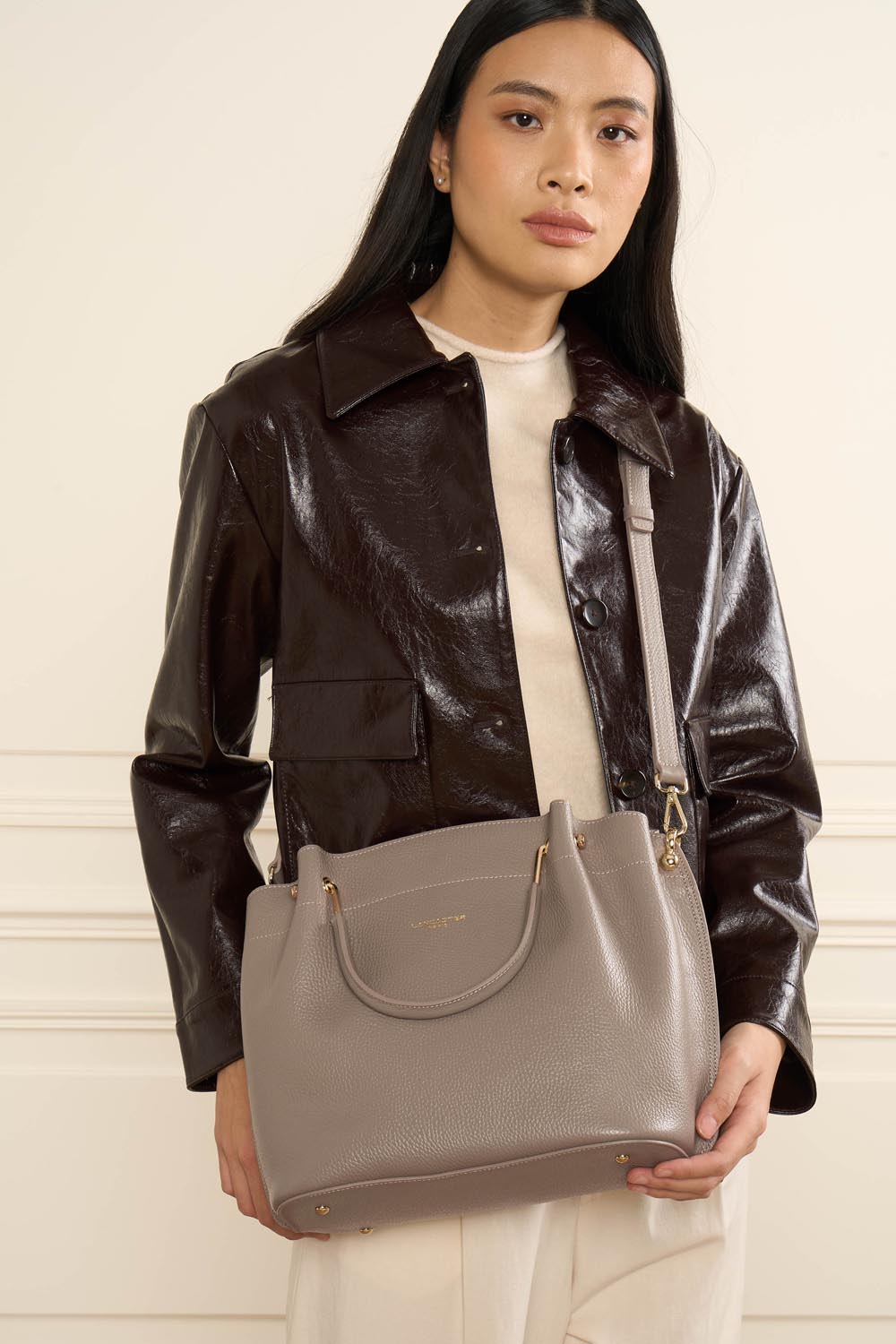 grand sac à main - foulonné double