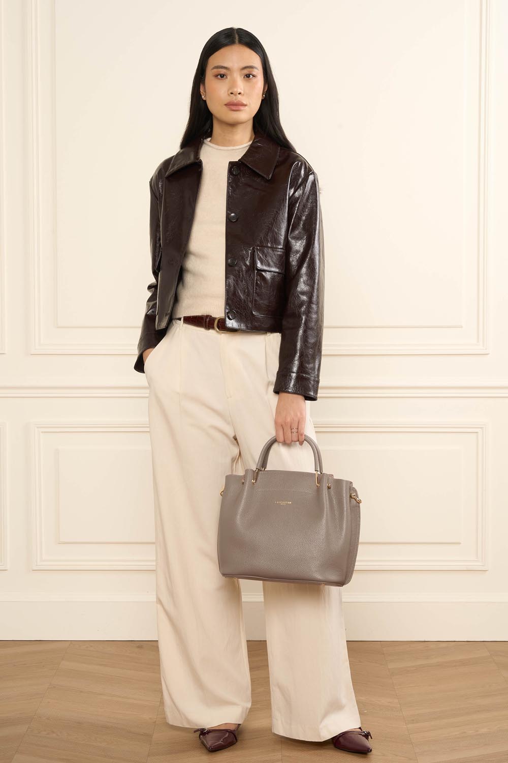 grand sac à main - foulonné double