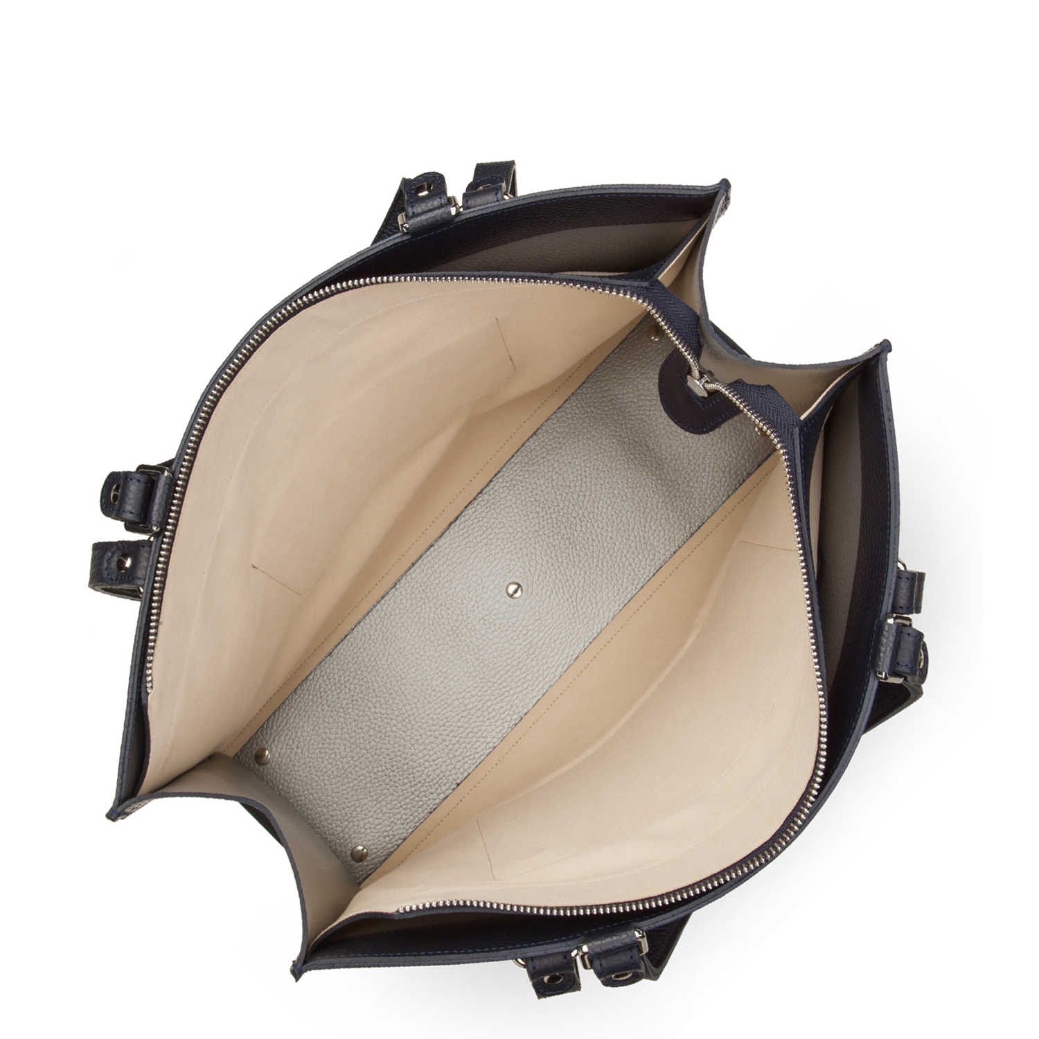 très grand sac cabas épaule - foulonné double