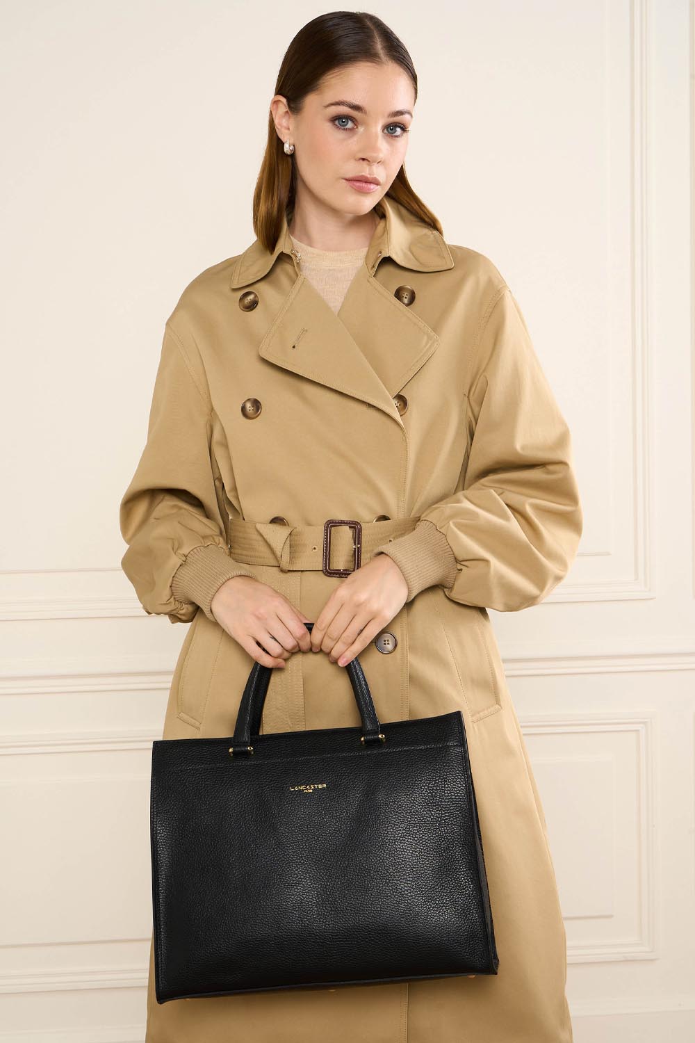 grand sac cabas épaule - foulonné double