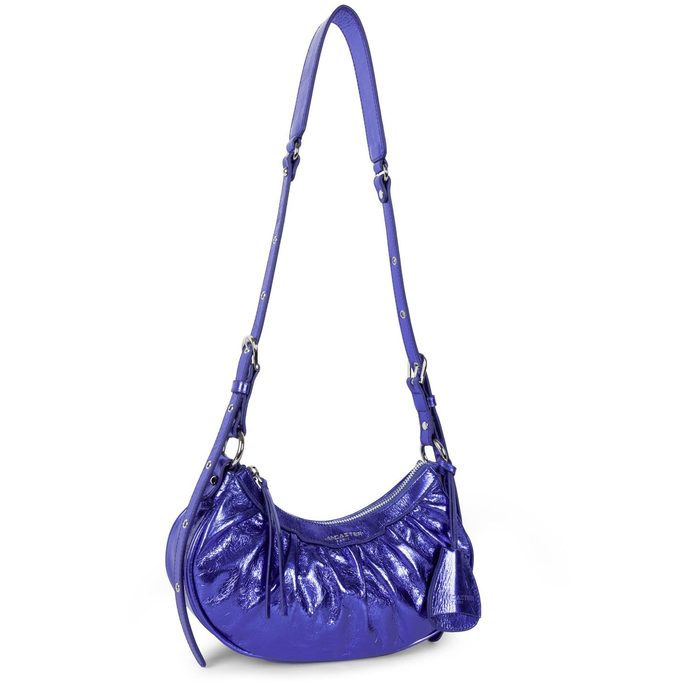 petit sac demi lune - rétro chouchou #couleur_bleu-nacr