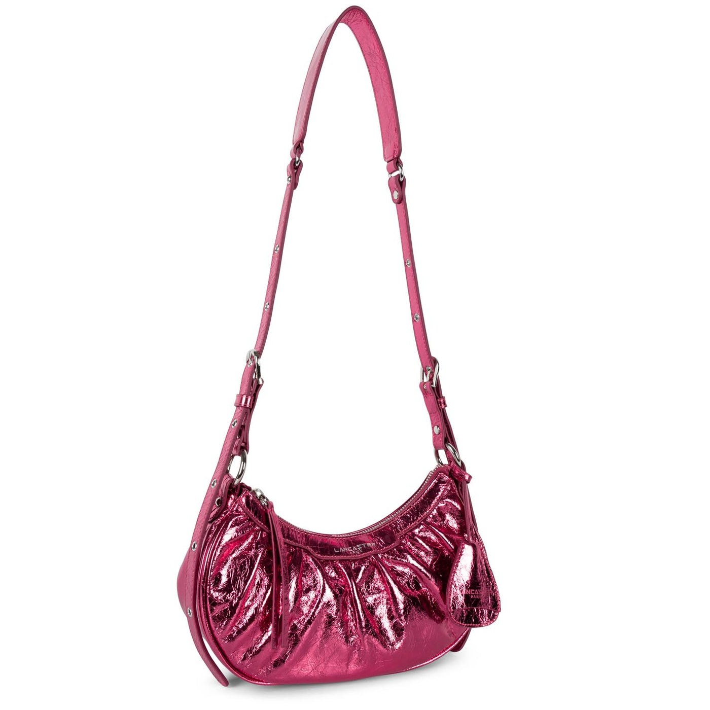 petit sac demi lune - rétro chouchou #couleur_rose-nacr