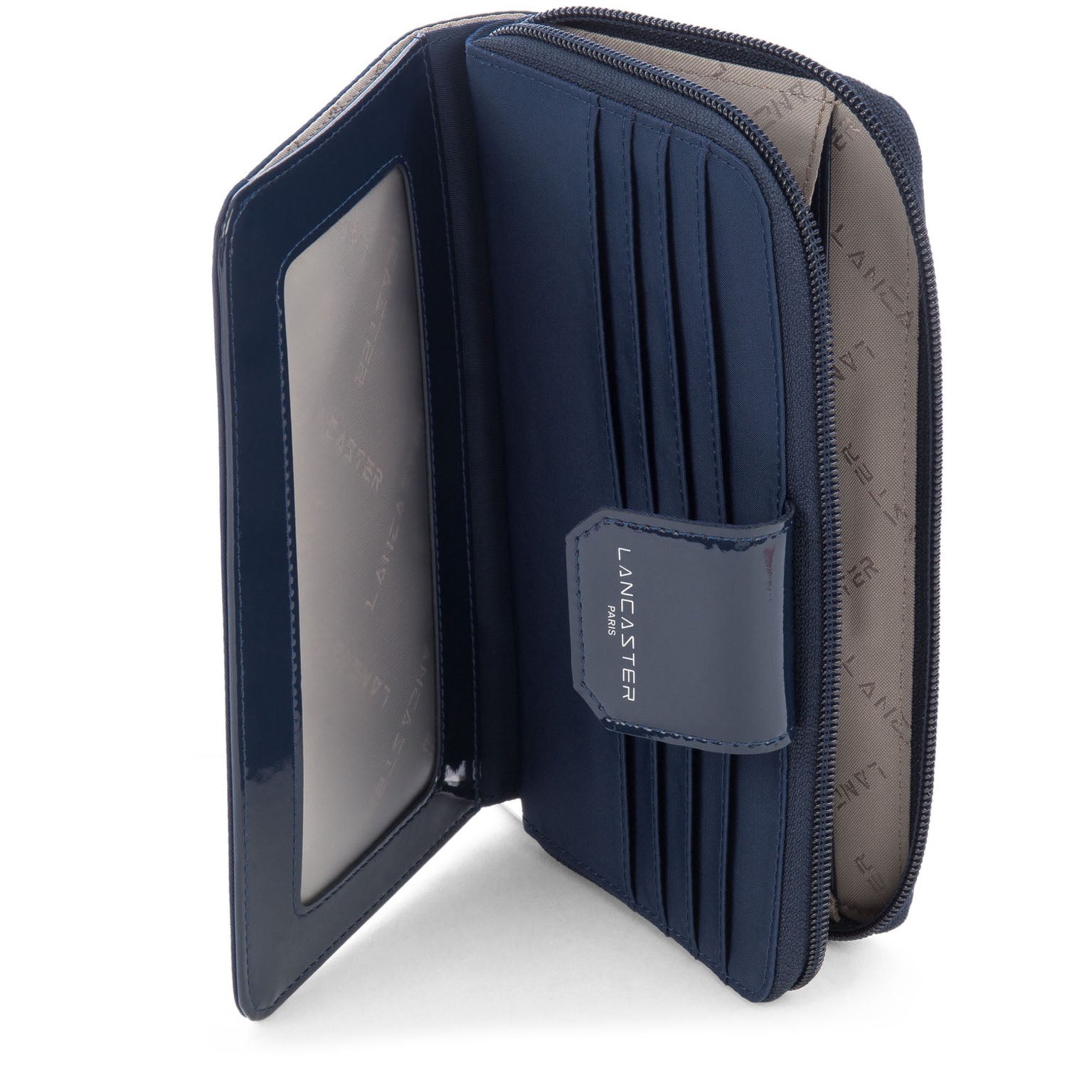 portefeuille compagnon dos à dos - basic verni