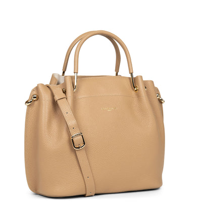 grand sac à main - foulonné double #couleur_naturel-in-beige