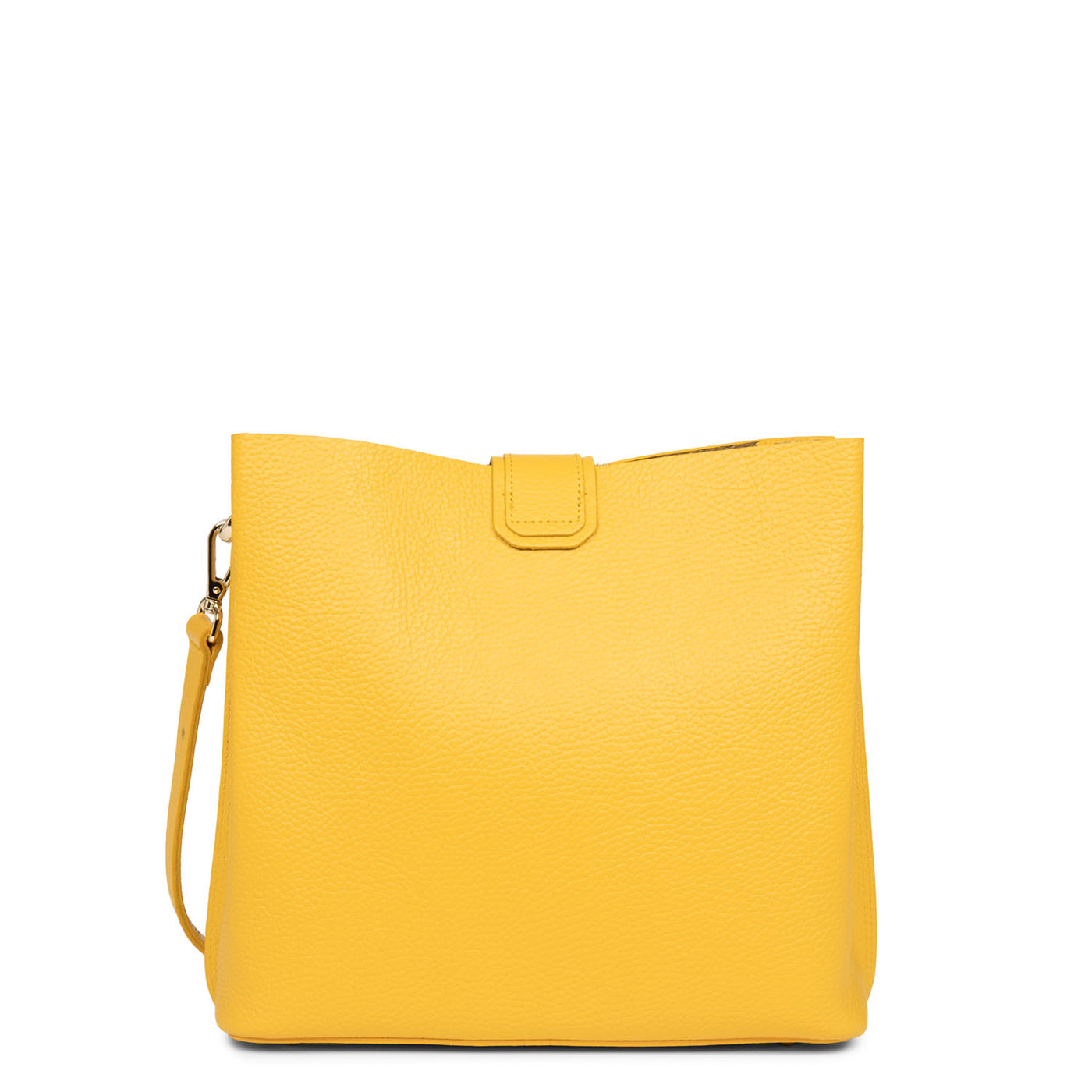 petit sac seau - foulonné double #couleur_jaune-in-or