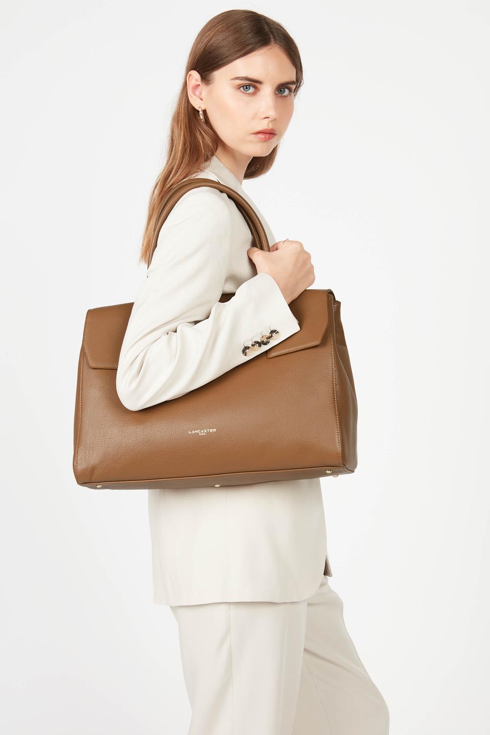 très grand sac cabas épaule - foulonné milano