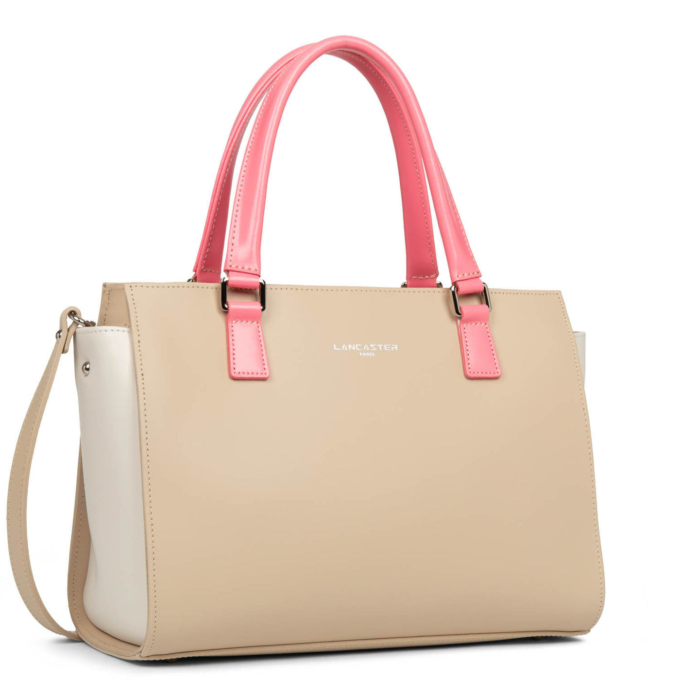 sac à main - smooth #couleur_beige-ecru-rose-fonc