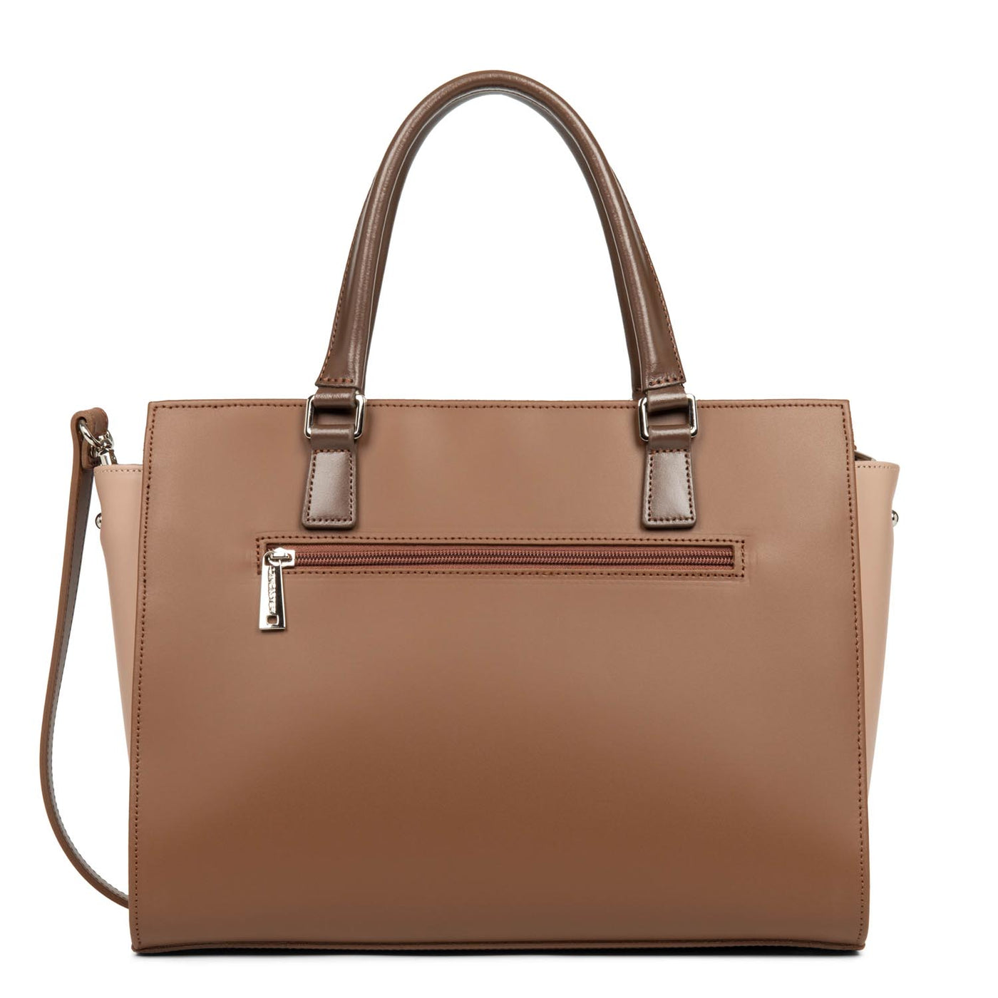 grand sac cabas main - smooth #couleur_vison-nude-fonc-marron