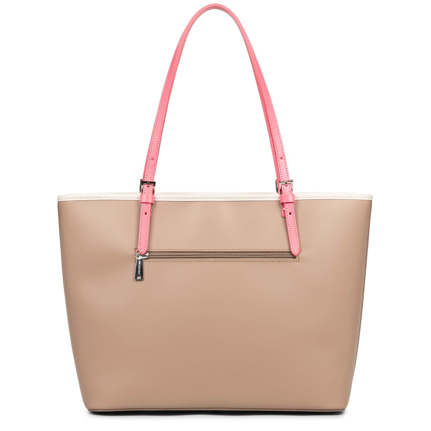 grand sac cabas épaule - smooth #couleur_nude-ecru-rose-fonc