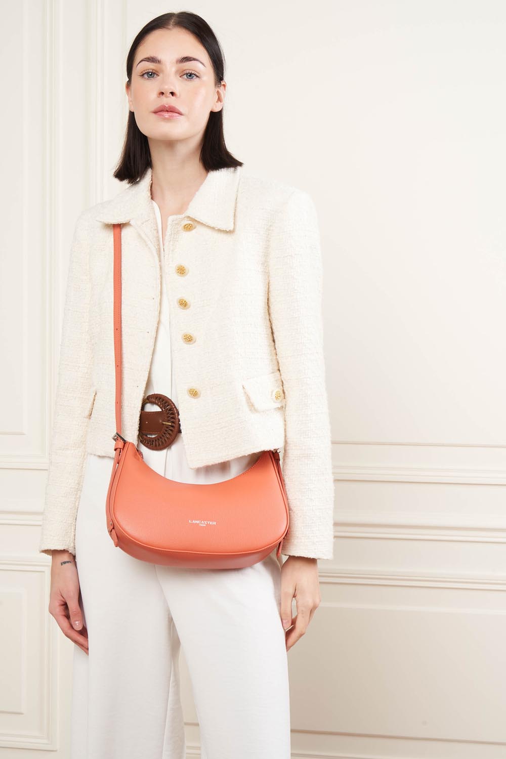 Sac Demi-Lune Lancaster - Cuir Grainé Élégant