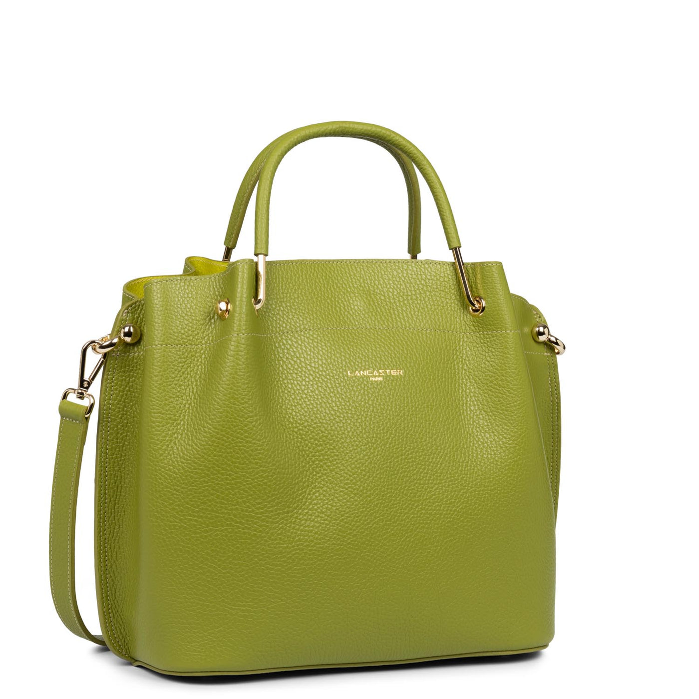 grand sac à main - foulonné double #couleur_olive-in-cleri