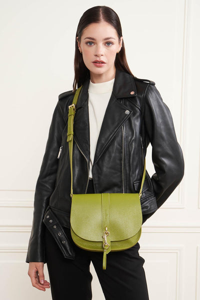 sac besace - foulonné double hook #couleur_olive-in-cleri