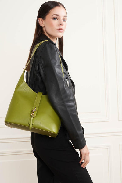 sac hobo - foulonné double hook #couleur_olive-in-cleri