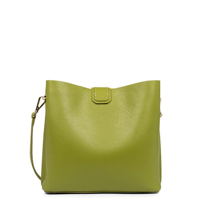 petit sac seau - foulonné double #couleur_olive-in-cleri