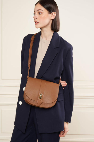 sac besace - top double #couleur_camel-in-orange