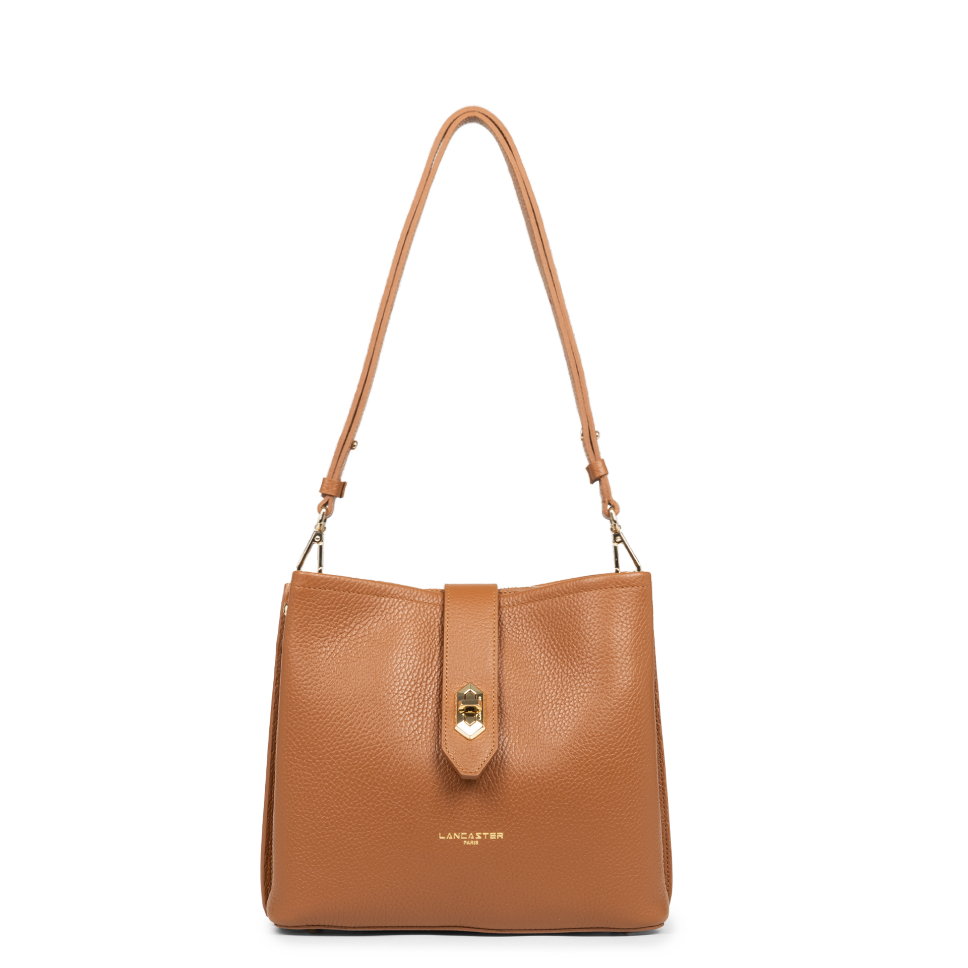 Handbag Sac Lancaster City Mae Bucket Bag Top Double Camel In Orange