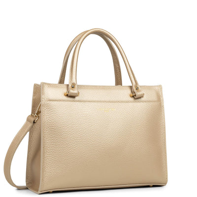sac à main - foulonné double #couleur_champagne-in-nude