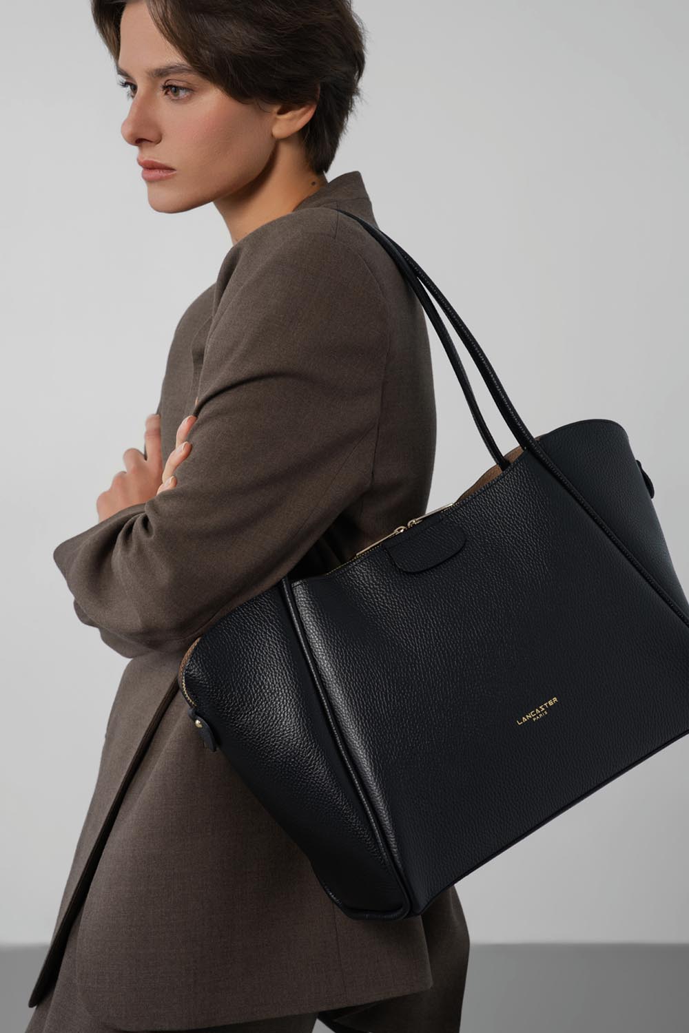 très grand sac cabas épaule - ida double 