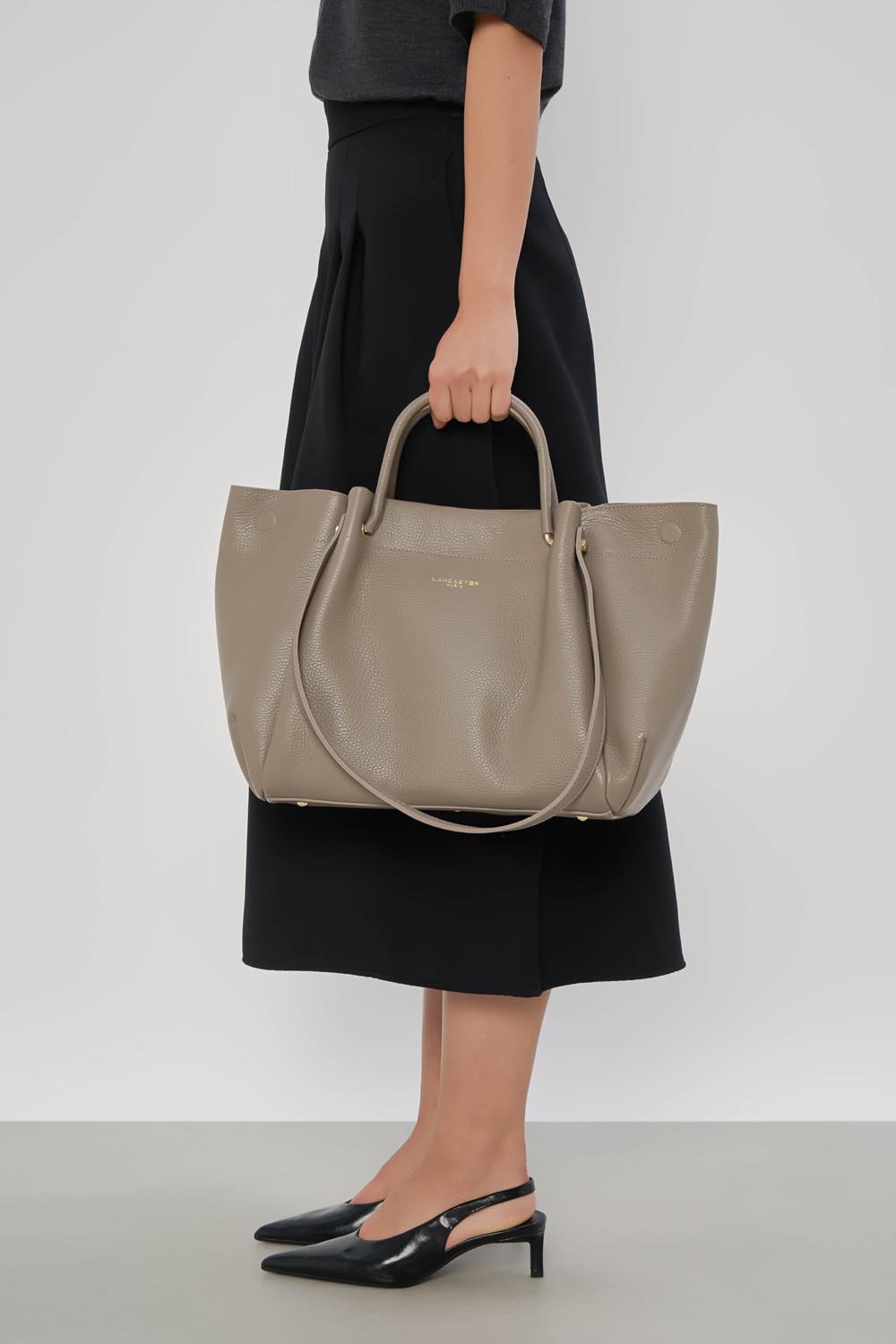 très grand sac cabas épaule - foulonné double louisa 