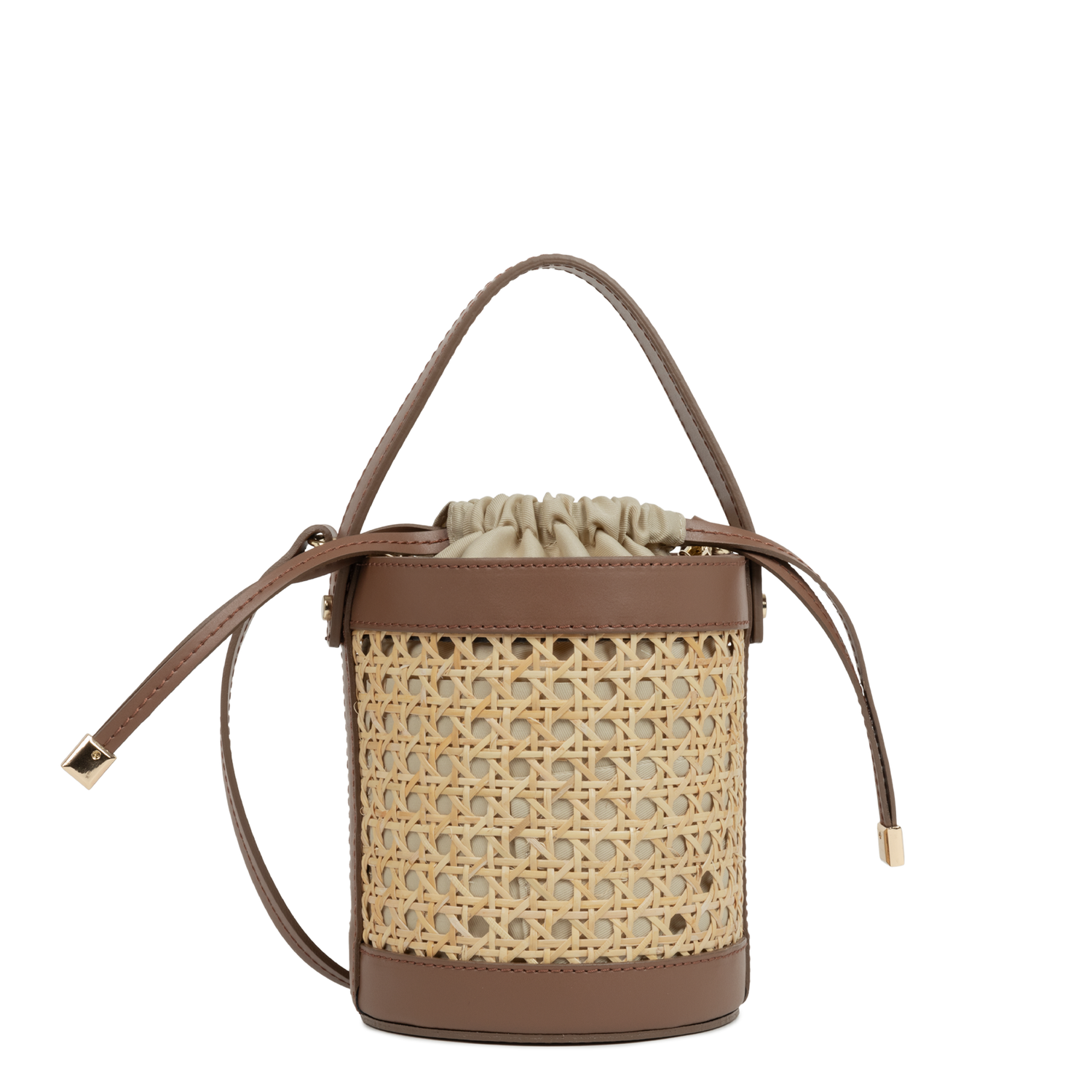 petit sac seau - cannage rotin 