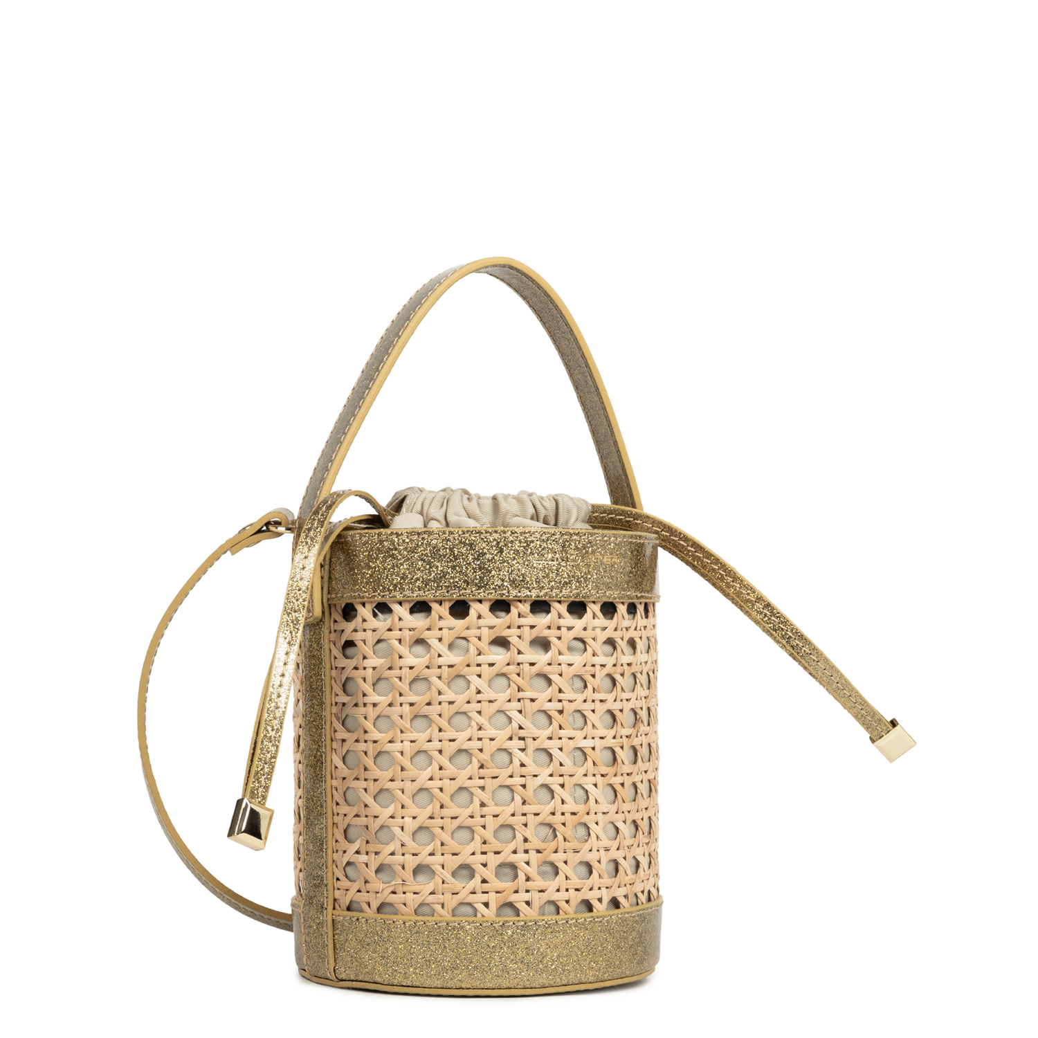 petit sac seau - cannage rotin 