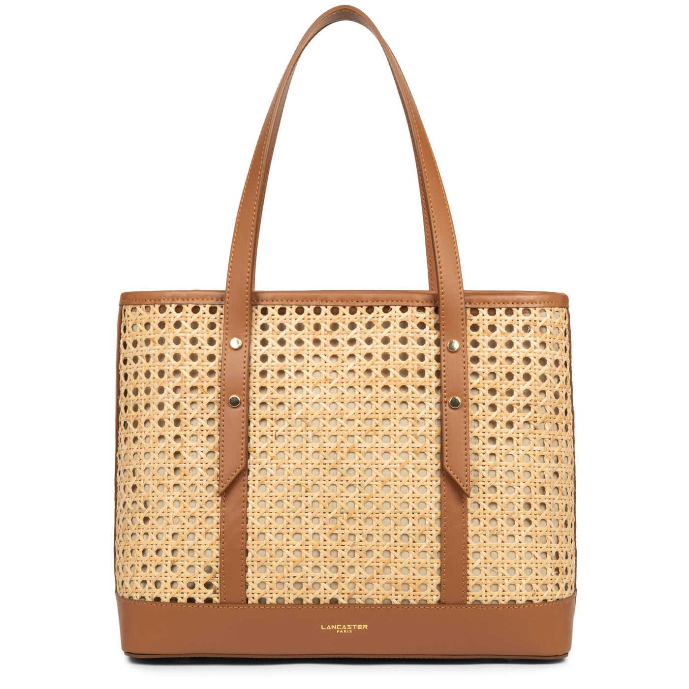 sac cabas épaule - cannage rotin #couleur_camel