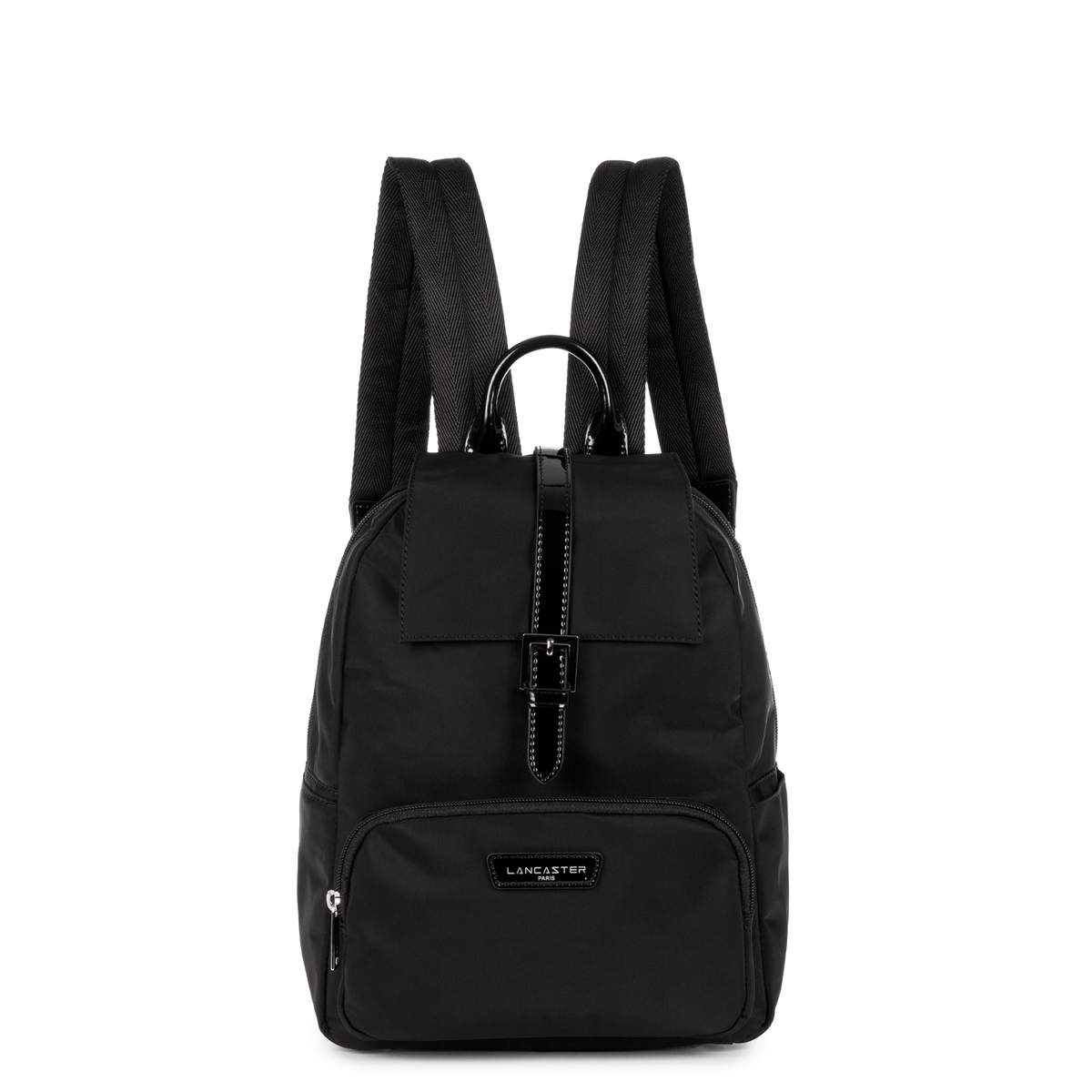 Lancaster Basic Verni Black Nylon Backpack Patent Trim Minimal Bag Lancaster Tote 514-66 - best prices main image 2