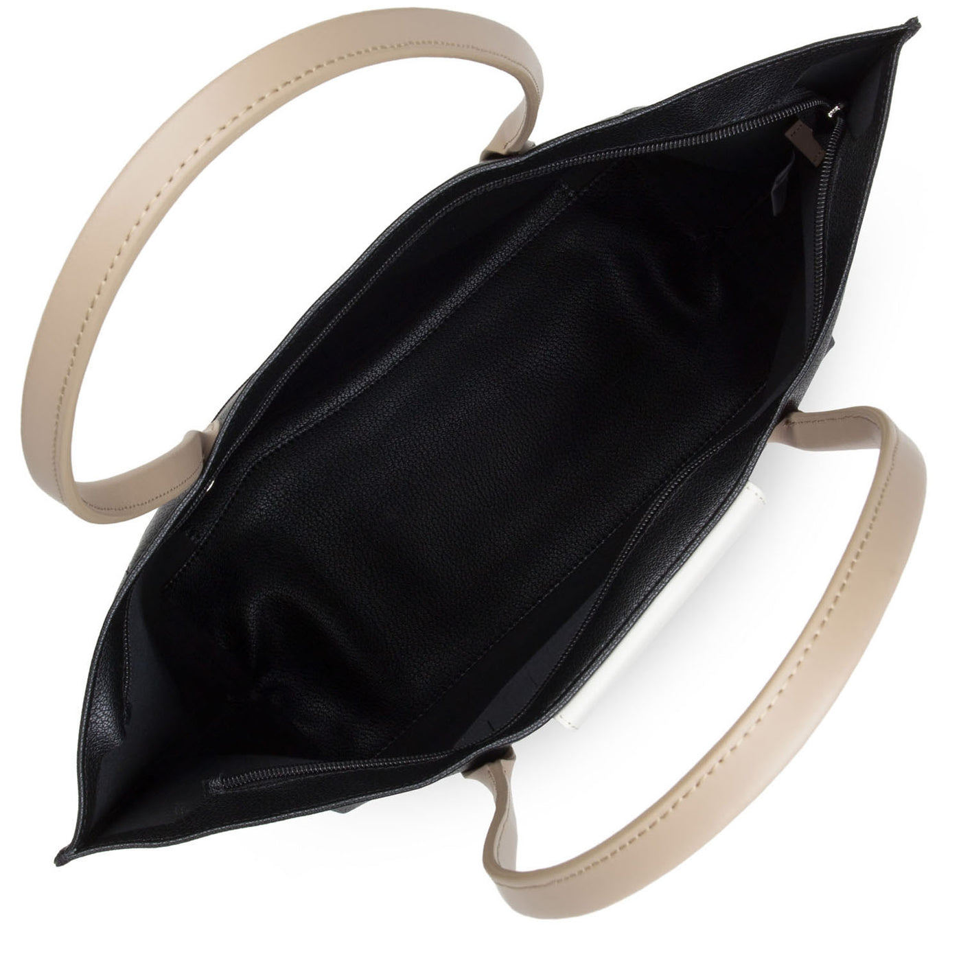 grand sac cabas épaule - maya #couleur_noir-ecru-nude