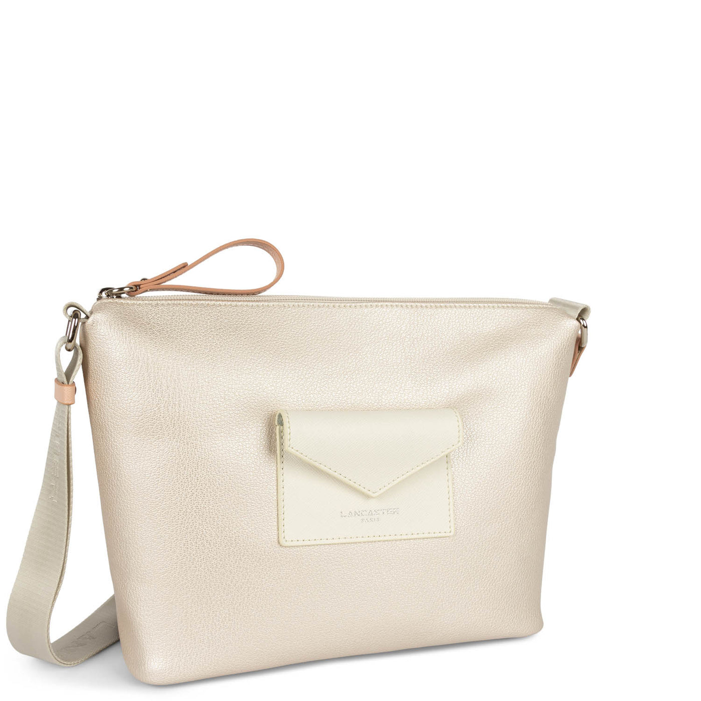 sac besace - maya #couleur_nacre-blanc-poudre