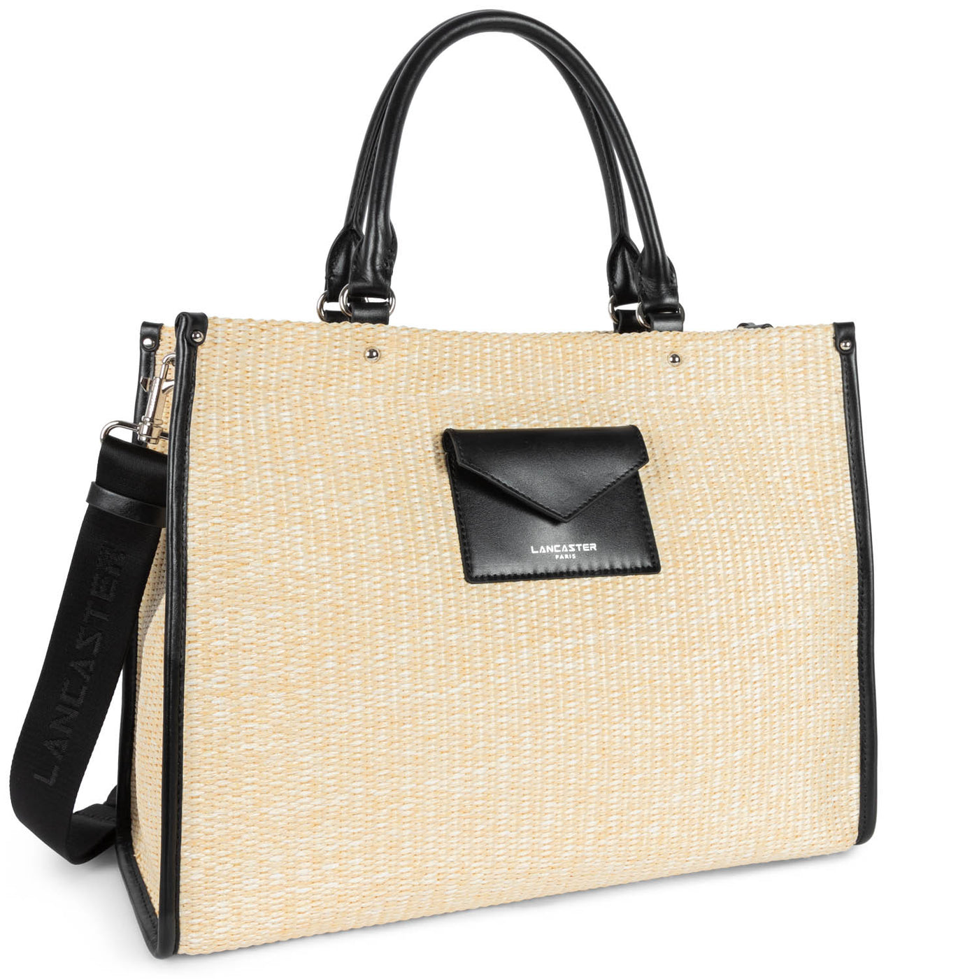 sac cabas main - actual mini osier #couleur_beige-noir