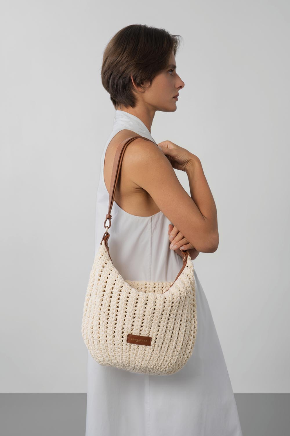 grand sac seau - tressé coton 