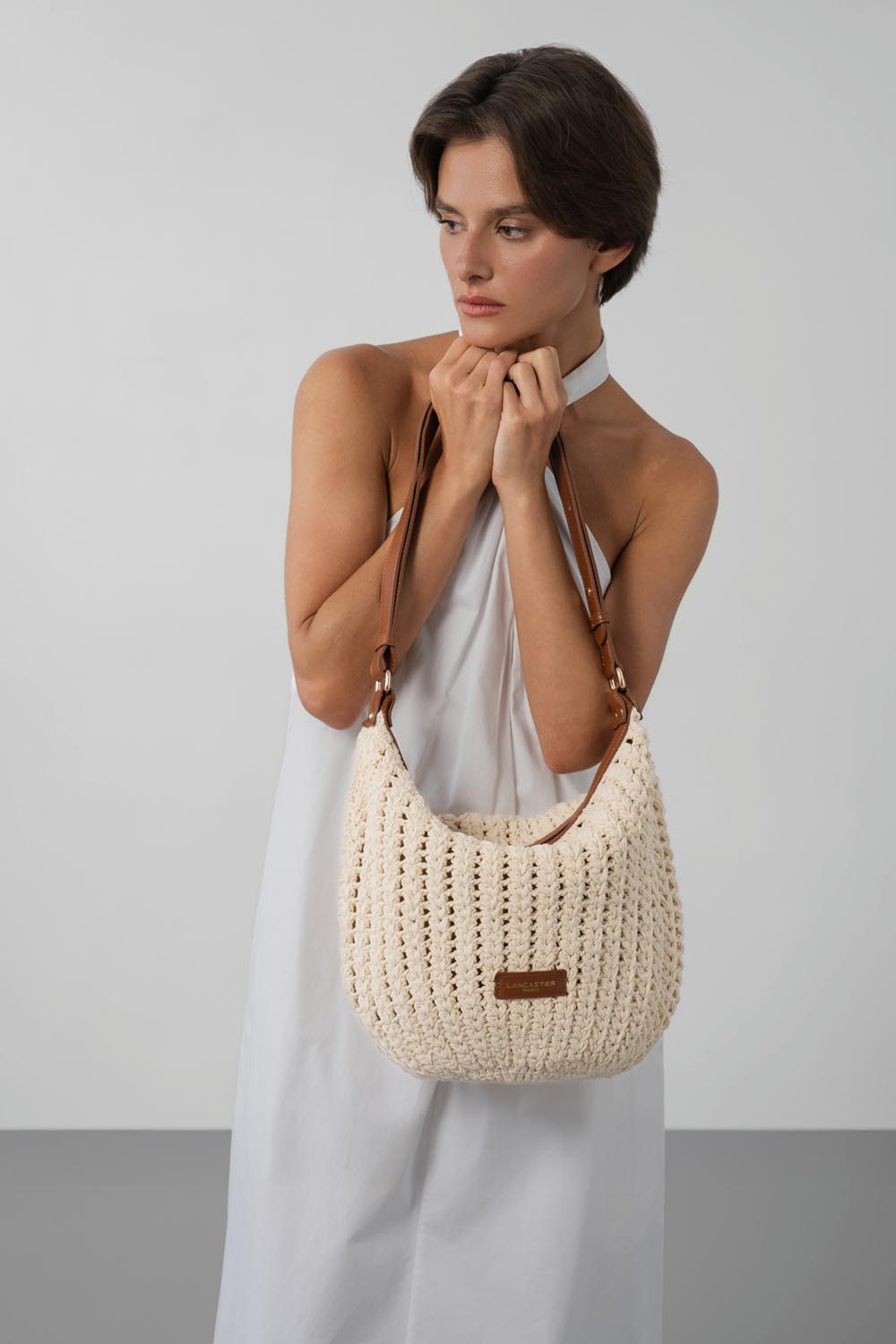 grand sac seau - tressé coton 
