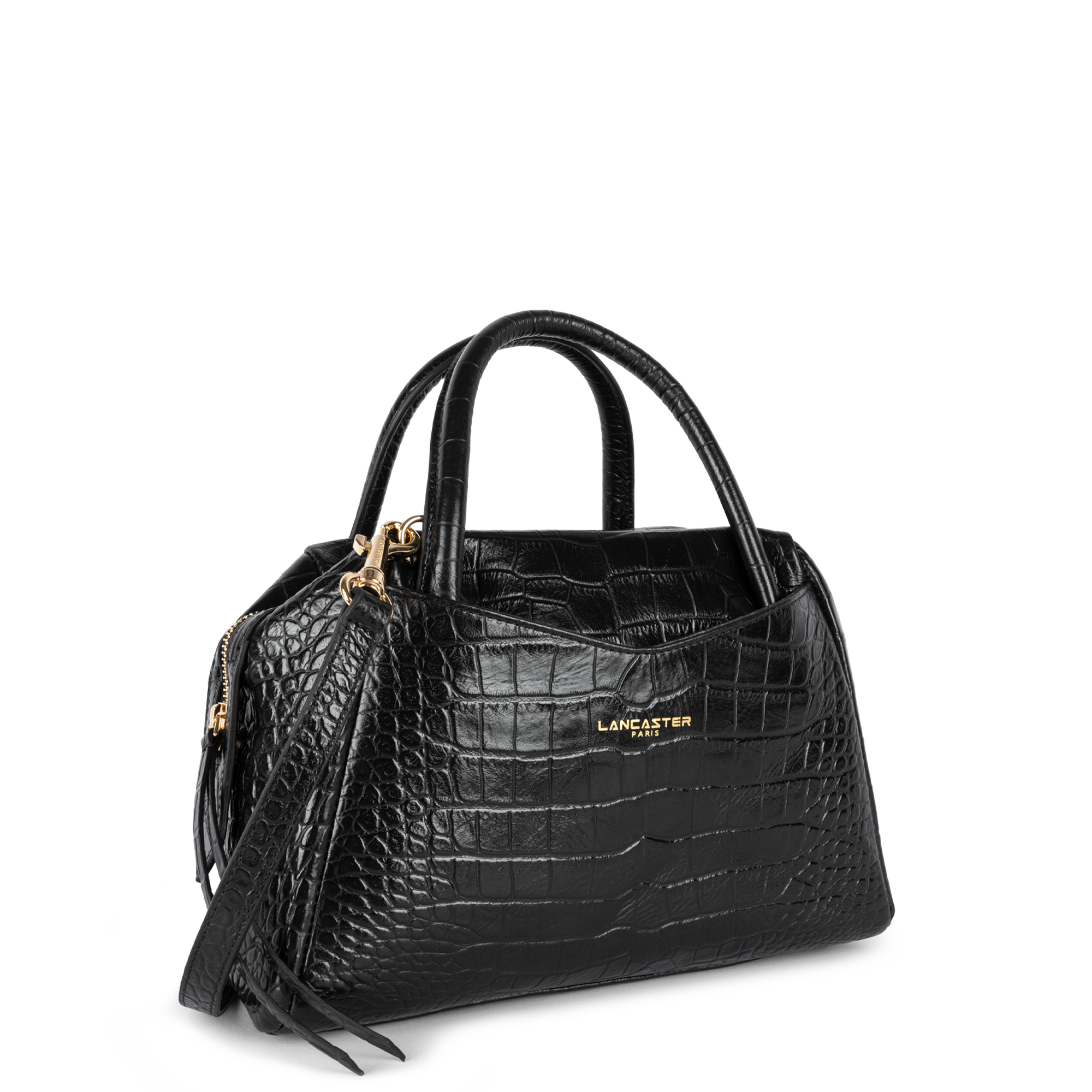 Lancaster Sac Ordinateur Bandoulière Lancaster Sac Noir Croco