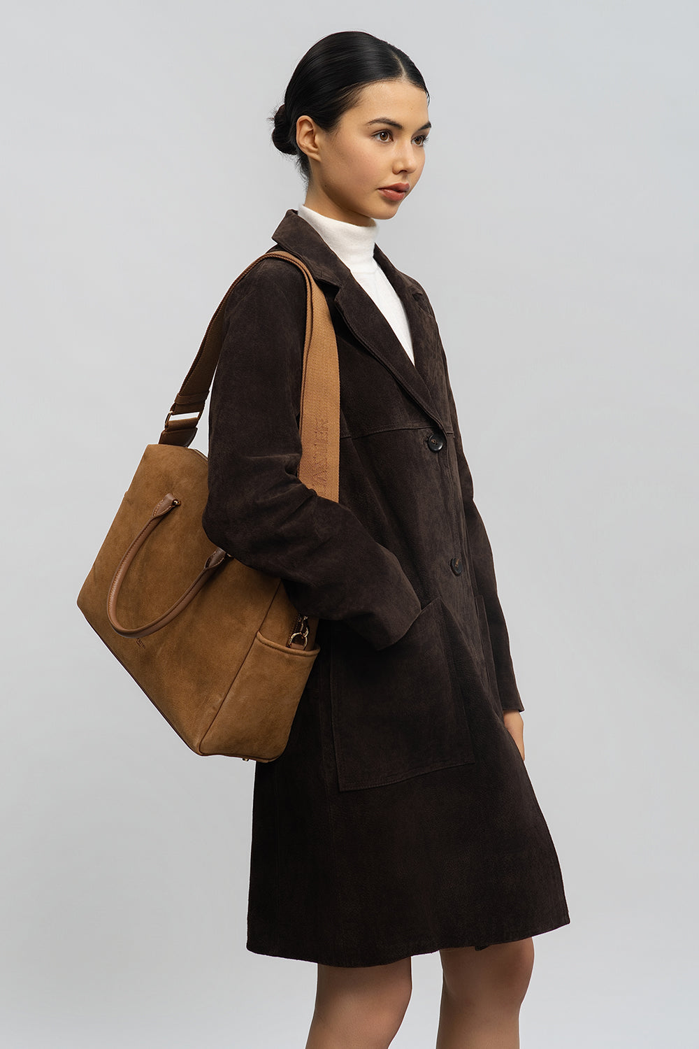 sac cabas main - suède cube 