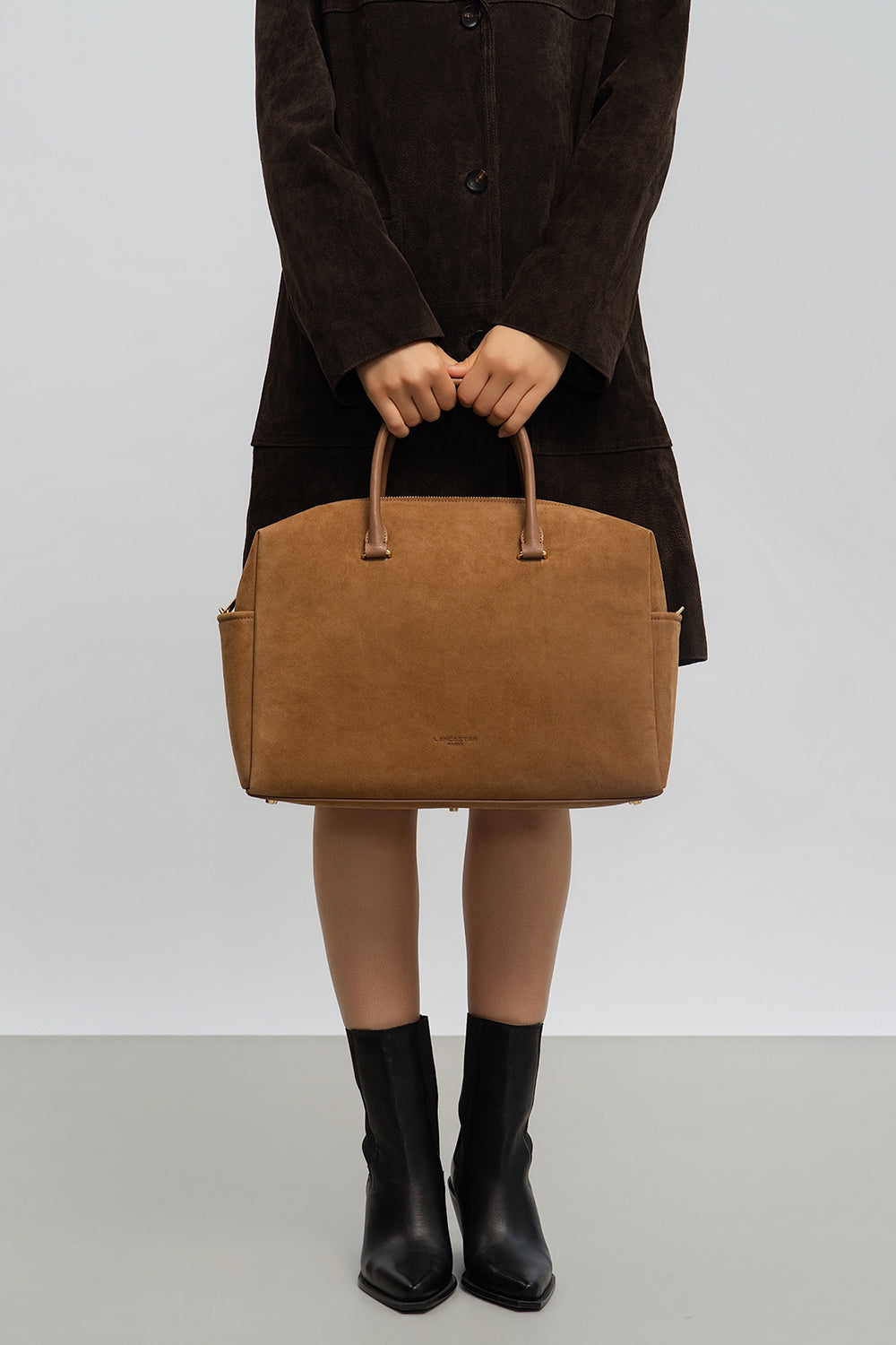 sac cabas main - suède cube 