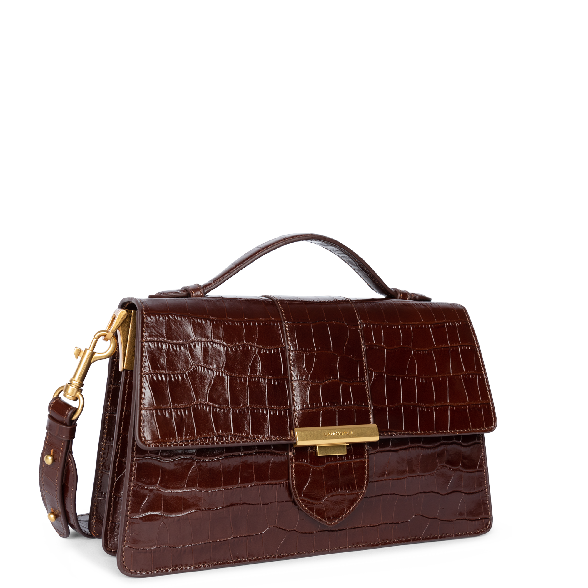 Sac Besace Sac Lancaster Croco Marron Sac Marron Lancaster Store