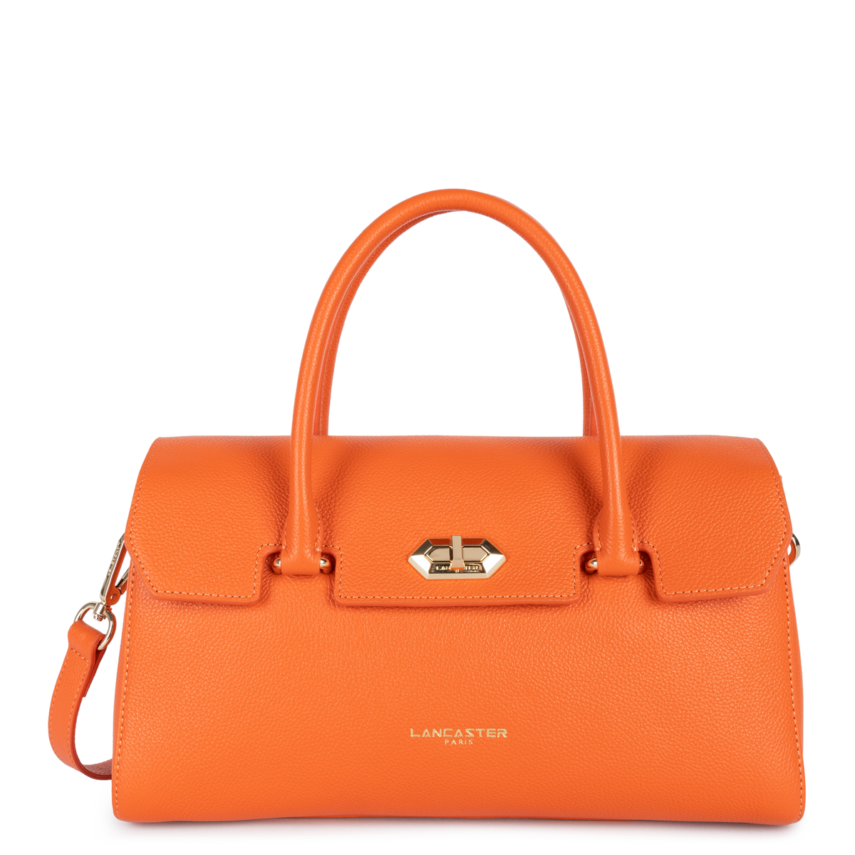 Sac Lancaster Marron Toile Bandoulière - Occasion Vérifié, Taille Moyenne, Doublure Beige