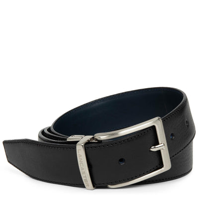 petit ceinture - ceinture cuir lisse homme #couleur_noir-bleu