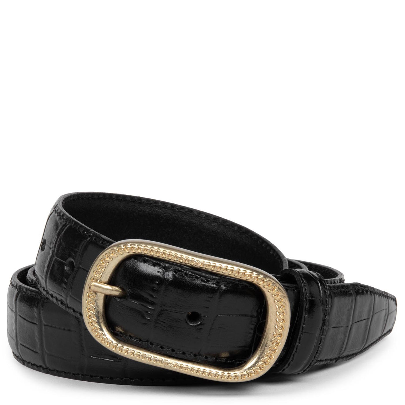 ceinture - ceinture cuir croco femme #couleur_noir-croco