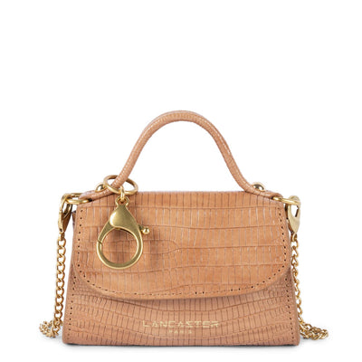 mini porte-monnaie - exotic lézard & croco cn #couleur_camel-lzard