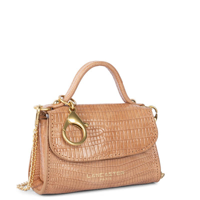 mini porte-monnaie - exotic lézard & croco cn #couleur_camel-lzard