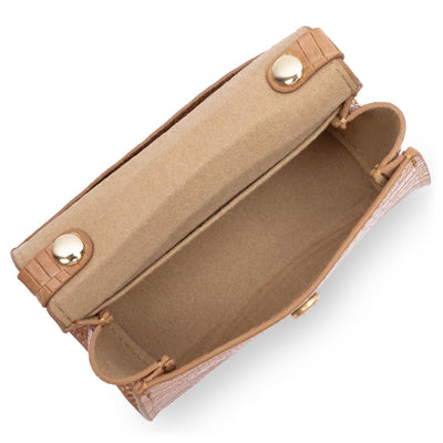 mini porte-monnaie - exotic lézard & croco cn #couleur_camel-lzard