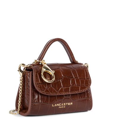 mini porte-monnaie - exotic lézard & croco cn #couleur_chataigne