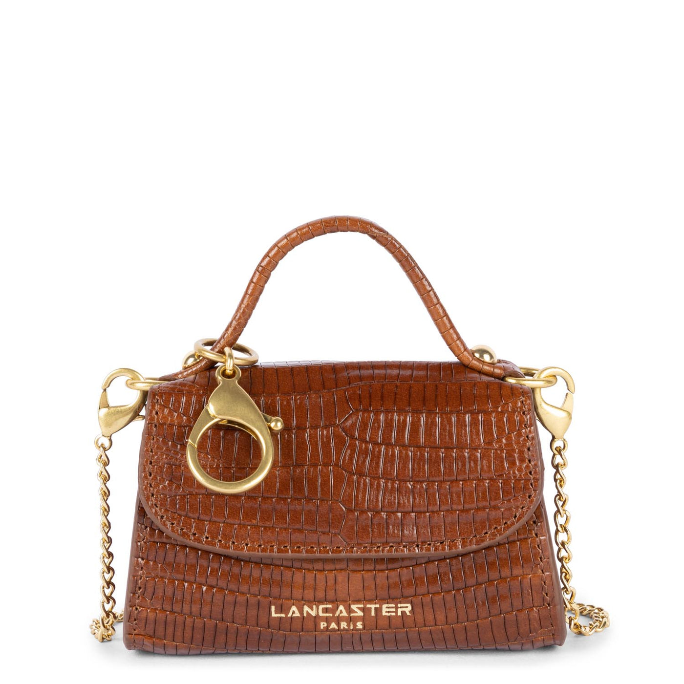mini porte-monnaie - exotic lézard & croco cn #couleur_cognac-lzard