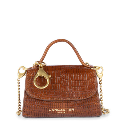 mini porte-monnaie - exotic lézard & croco cn #couleur_cognac-lzard