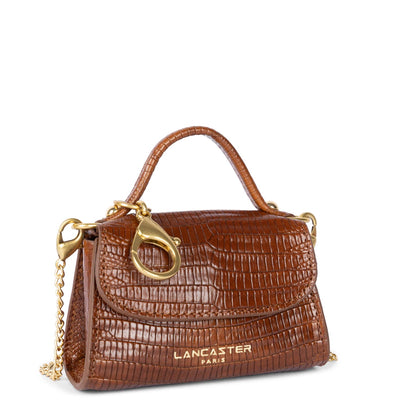 mini porte-monnaie - exotic lézard & croco cn #couleur_cognac-lzard