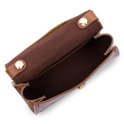 mini porte-monnaie - exotic lézard & croco cn #couleur_cognac-lzard