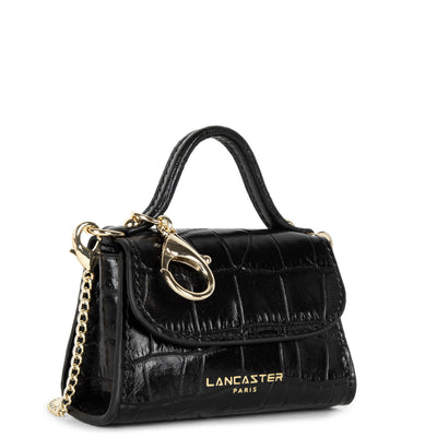 mini porte-monnaie - exotic lézard & croco cn #couleur_noir