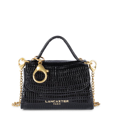 mini porte-monnaie - exotic lézard & croco cn #couleur_noir-lzard