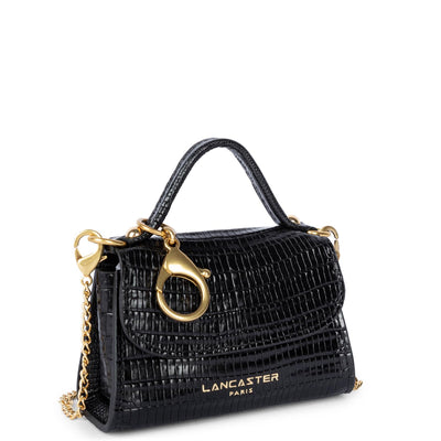 mini porte-monnaie - exotic lézard & croco cn #couleur_noir-lzard